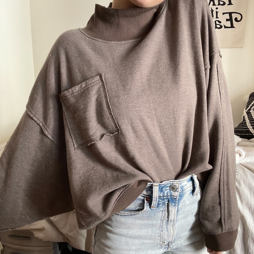 NWT Free People Rae Pullover / Wild Truffle - Picture 8 of 13